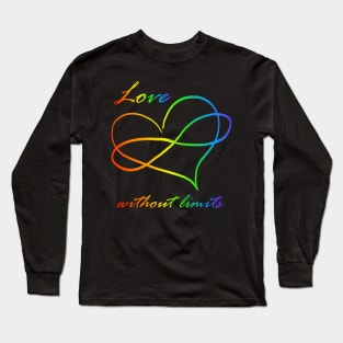 Love without Limits - Polyamorous pride rainbow infinity heart Long Sleeve T-Shirt